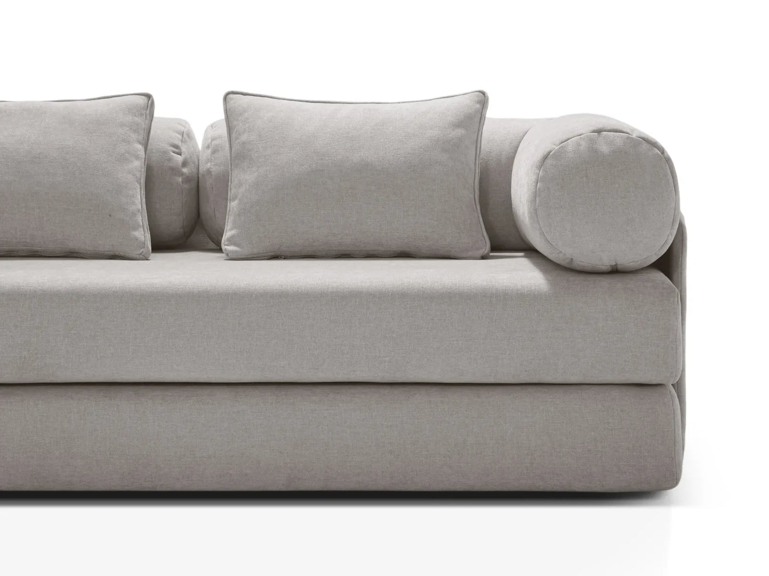 Dreamy 3-Sitzer Sofa mit Schlaffunktion, aus Strukturierter Stoff in Hellgrau (Liberty 18), 206x95 cm von Micadoni – Bild 8
