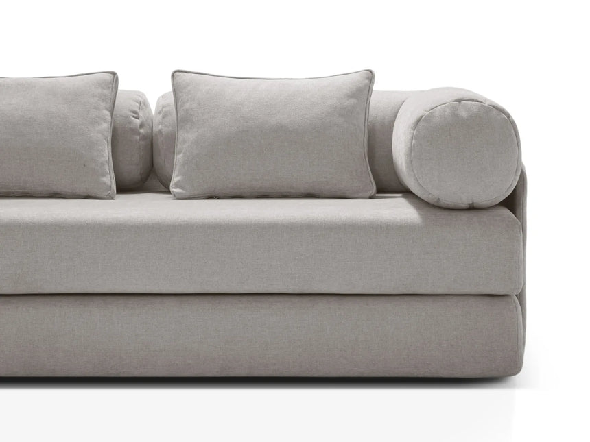 Dreamy 3-Sitzer Sofa mit Schlaffunktion, aus Strukturierter Stoff in Hellgrau (Liberty 18), 206x95 cm von Micadoni – Bild 8