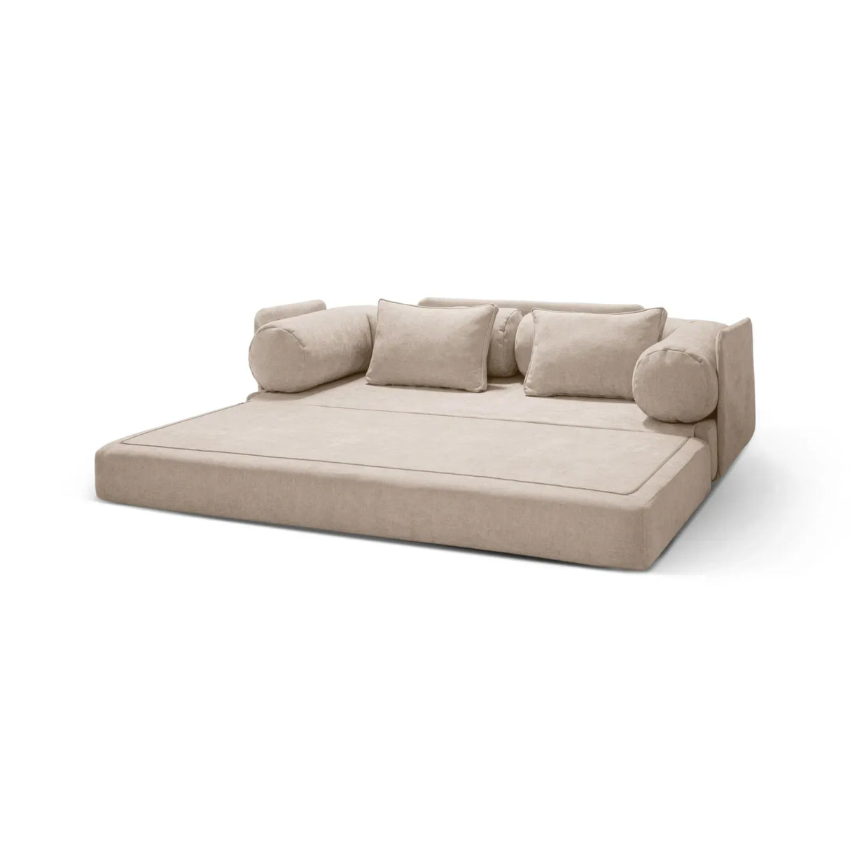 Dreamy 3-Sitzer Sofa mit Schlaffunktion, aus Strukturstoff, 206x95 cm - ZEN ZONE Furniture