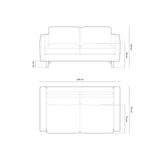 Eden 2-Sitzer Sofa aus Strukturierter Stoff in Hellgrau melange (Puente 80), 146x92 cm von Micadoni – Bild 2