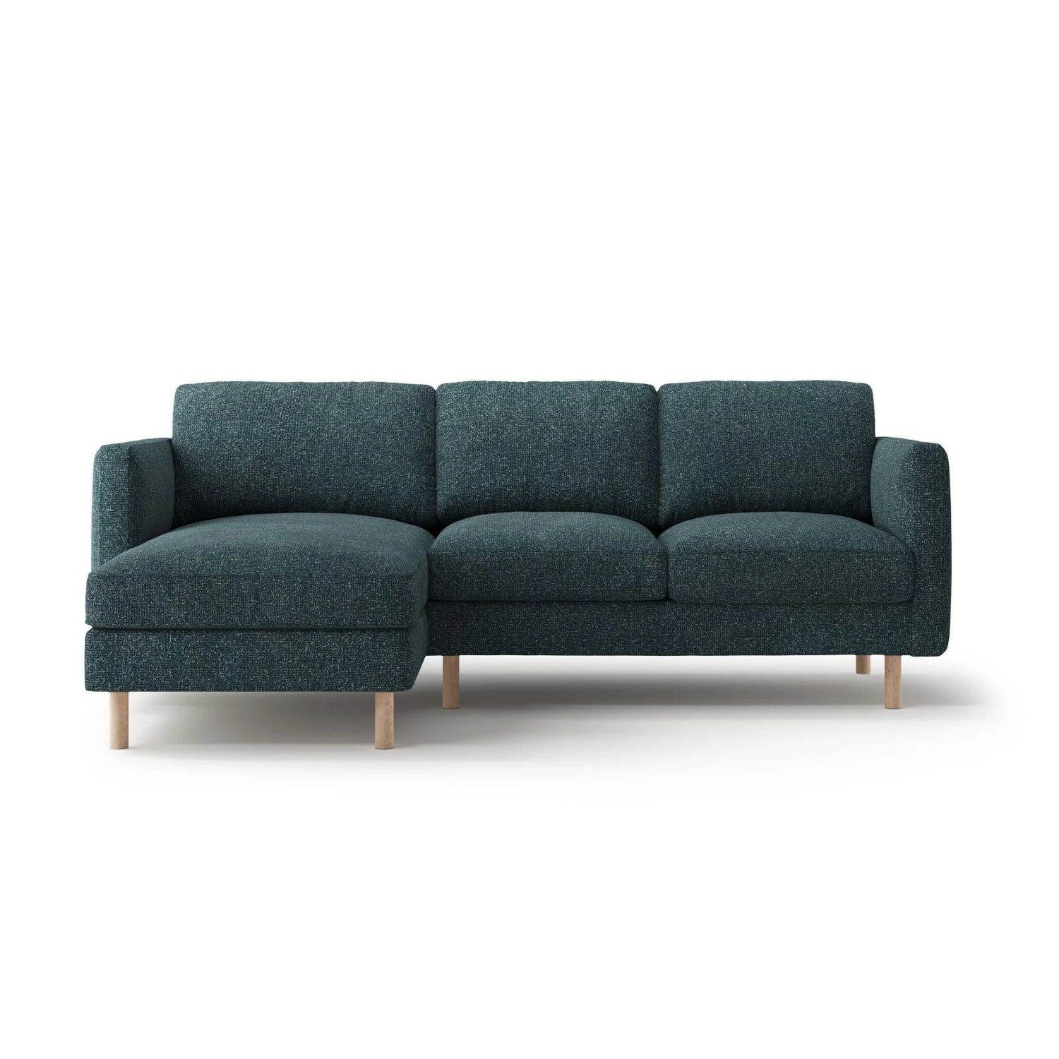 Eden 3-Sitzer Ecksofa, Linke Seite, aus Strukturierter Stoff in Grün Blau meliert (Puente 39), 223x150 cm von Micadoni – Bild 1