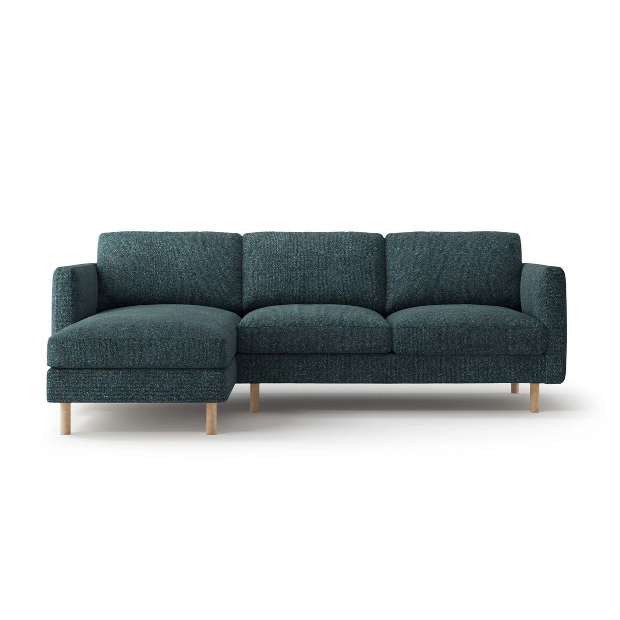 Eden 3-Sitzer Ecksofa, Linke Seite, aus Strukturierter Stoff in Grün Blau meliert (Puente 39), 250x150 cm von Micadoni – Bild 1