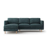 Eden 3-Sitzer Ecksofa, Linke Seite, aus Strukturierter Stoff in Grün Blau meliert (Puente 39), 250x150 cm von Micadoni – Bild 1