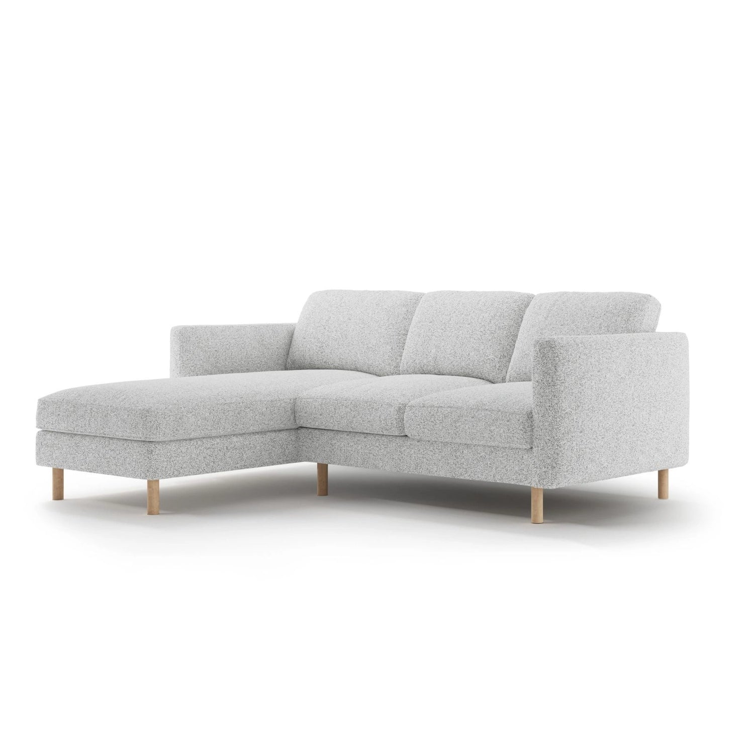 Eden 3-Sitzer Ecksofa, Linke Seite, aus Strukturierter Stoff in Hellgrau melange (Puente 80), 223x150 cm von Micadoni – Bild 3