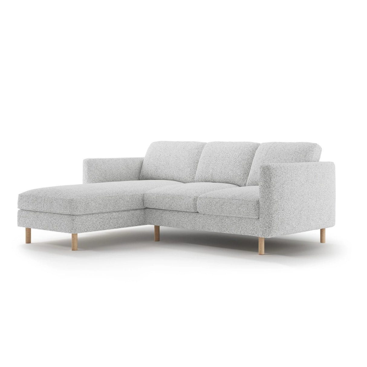 Eden 3-Sitzer Ecksofa, Linke Seite, aus Strukturierter Stoff in Hellgrau melange (Puente 80), 223x150 cm von Micadoni – Bild 3
