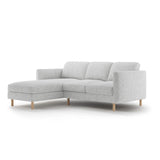 Eden 3-Sitzer Ecksofa, Linke Seite, aus Strukturierter Stoff in Hellgrau melange (Puente 80), 223x150 cm von Micadoni – Bild 3
