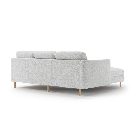 Eden 3-Sitzer Ecksofa, Linke Seite, aus Strukturierter Stoff in Hellgrau melange (Puente 80), 223x150 cm von Micadoni – Bild 4
