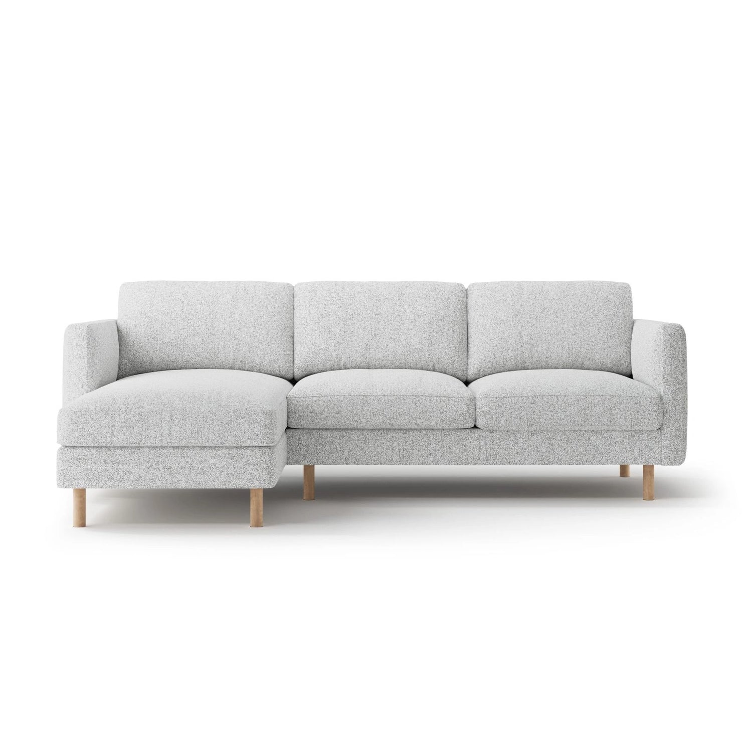Eden 3-Sitzer Ecksofa, Linke Seite, aus Strukturierter Stoff in Hellgrau melange (Puente 80), 250x150 cm von Micadoni – Bild 1