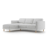 Eden 3-Sitzer Ecksofa, Linke Seite, aus Strukturierter Stoff in Hellgrau melange (Puente 80), 250x150 cm von Micadoni – Bild 3