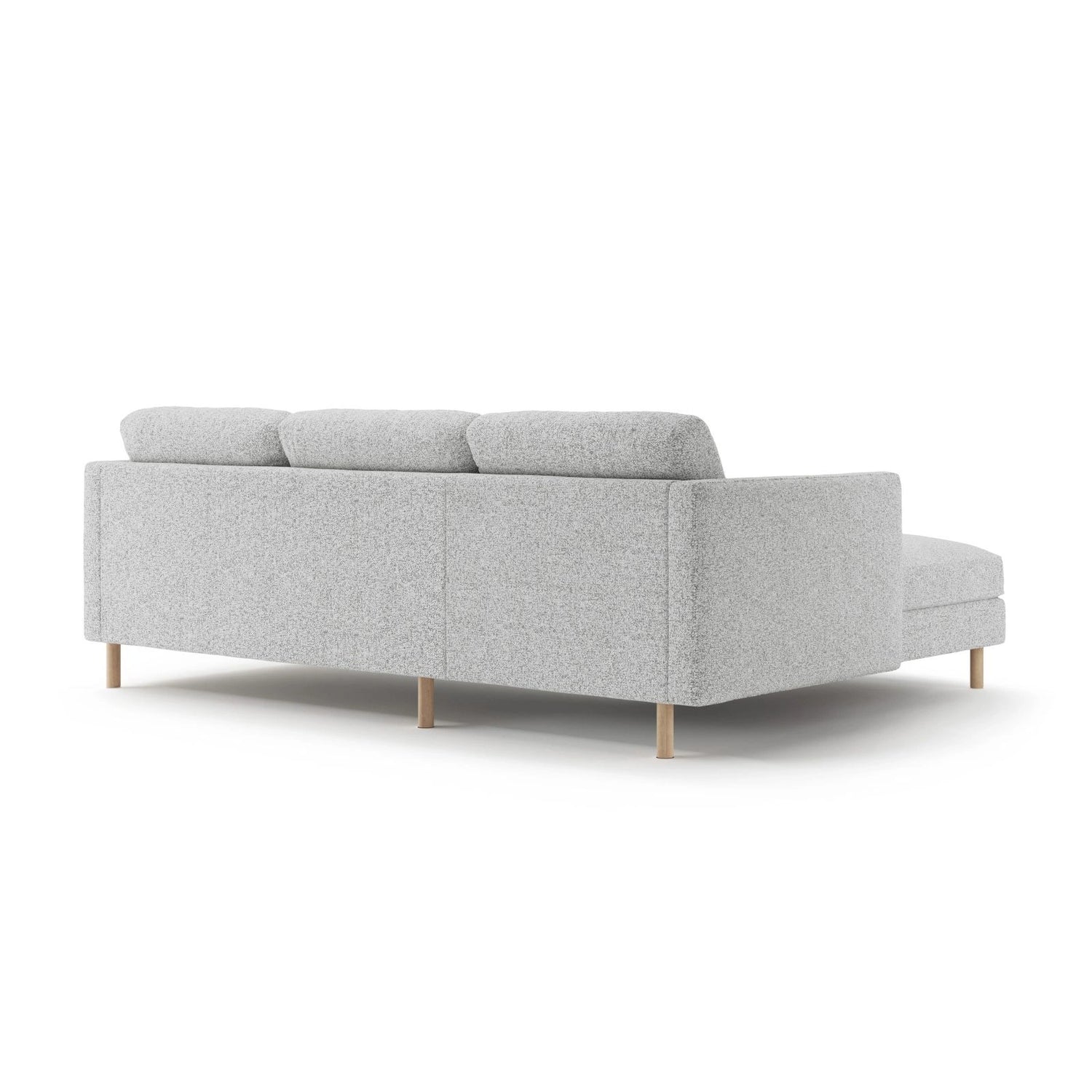 Eden 3-Sitzer Ecksofa, Linke Seite, aus Strukturierter Stoff in Hellgrau melange (Puente 80), 250x150 cm von Micadoni – Bild 4