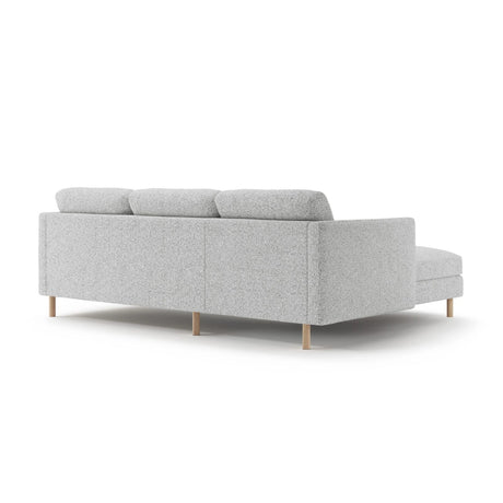 Eden 3-Sitzer Ecksofa, Linke Seite, aus Strukturierter Stoff in Hellgrau melange (Puente 80), 250x150 cm von Micadoni – Bild 4