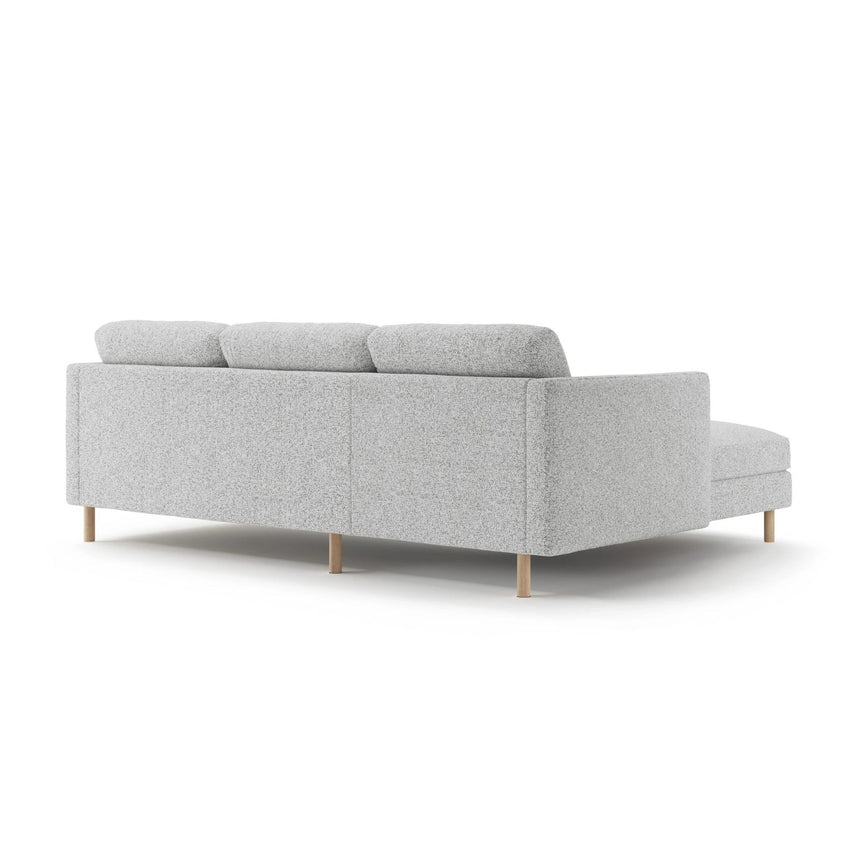 Eden 3-Sitzer Ecksofa, Linke Seite, aus Strukturierter Stoff in Hellgrau melange (Puente 80), 250x150 cm von Micadoni – Bild 4
