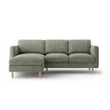 Eden 3-Sitzer Ecksofa, Linke Seite, aus Strukturierter Stoff in Moosgrün meliert (Puente 33), 223x150 cm von Micadoni – Bild 1