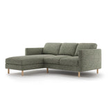Eden 3-Sitzer Ecksofa, Linke Seite, aus Strukturierter Stoff in Moosgrün meliert (Puente 33), 223x150 cm von Micadoni – Bild 3