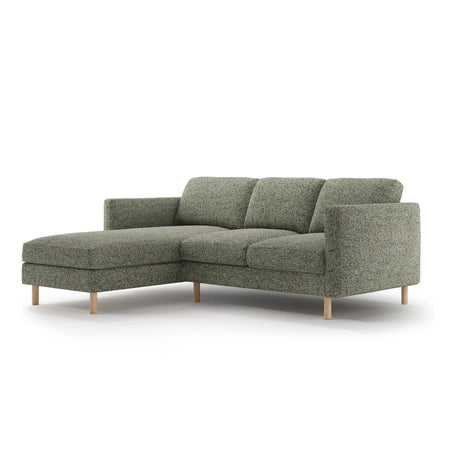 Eden 3-Sitzer Ecksofa, Linke Seite, aus Strukturierter Stoff in Moosgrün meliert (Puente 33), 223x150 cm von Micadoni – Bild 3