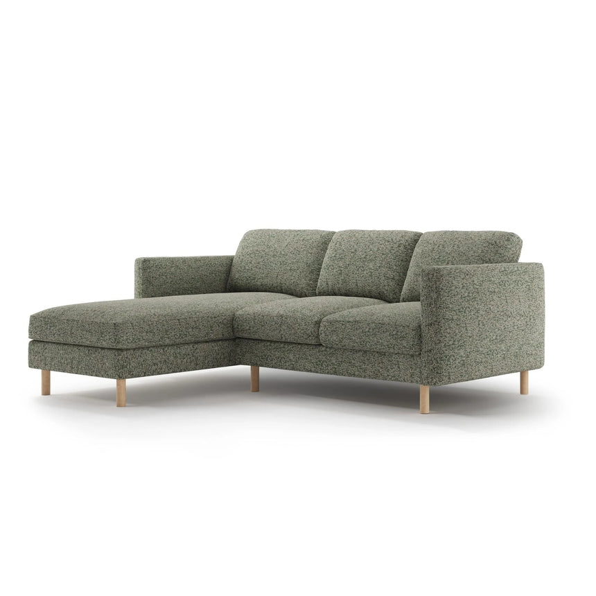 Eden 3-Sitzer Ecksofa, Linke Seite, aus Strukturierter Stoff in Moosgrün meliert (Puente 33), 223x150 cm von Micadoni – Bild 3