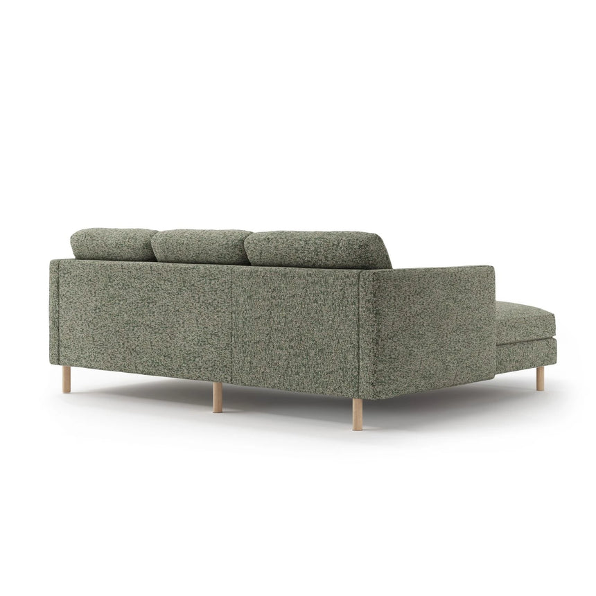 Eden 3-Sitzer Ecksofa, Linke Seite, aus Strukturierter Stoff in Moosgrün meliert (Puente 33), 223x150 cm von Micadoni – Bild 4