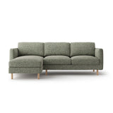 Eden 3-Sitzer Ecksofa, Linke Seite, aus Strukturierter Stoff in Moosgrün meliert (Puente 33), 250x150 cm von Micadoni – Bild 1
