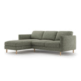 Eden 3-Sitzer Ecksofa, Linke Seite, aus Strukturierter Stoff in Moosgrün meliert (Puente 33), 250x150 cm von Micadoni – Bild 3