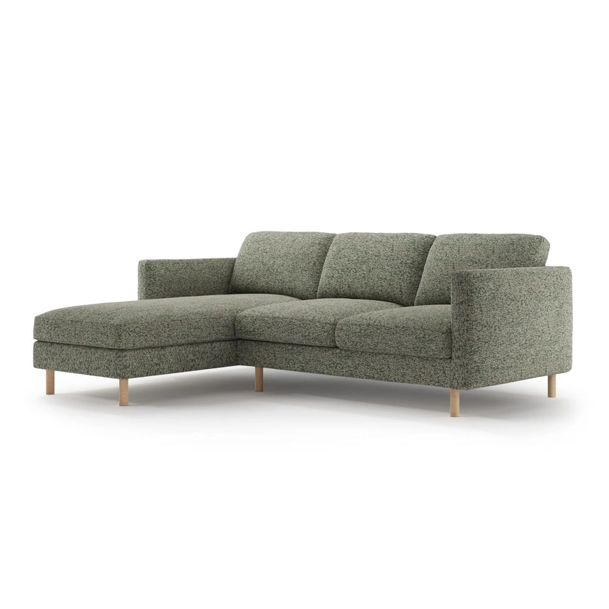 Eden 3-Sitzer Ecksofa, Linke Seite, aus Strukturierter Stoff in Moosgrün meliert (Puente 33), 250x150 cm von Micadoni – Bild 3