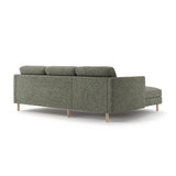 Eden 3-Sitzer Ecksofa, Linke Seite, aus Strukturierter Stoff in Moosgrün meliert (Puente 33), 250x150 cm von Micadoni – Bild 4