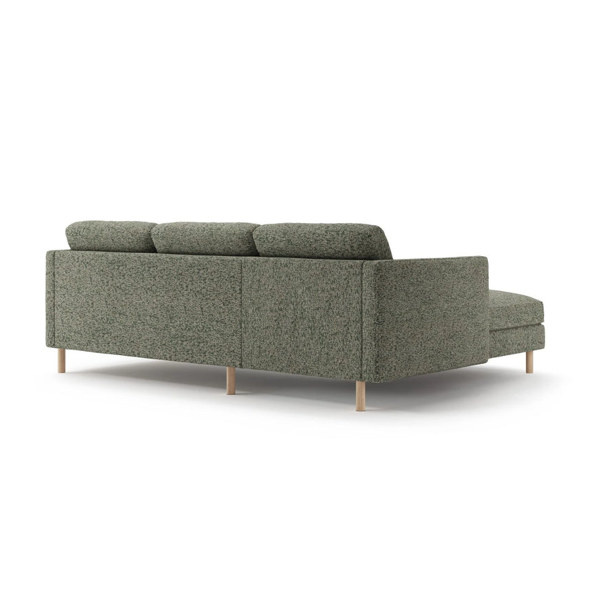 Eden 3-Sitzer Ecksofa, Linke Seite, aus Strukturierter Stoff in Moosgrün meliert (Puente 33), 250x150 cm von Micadoni – Bild 4