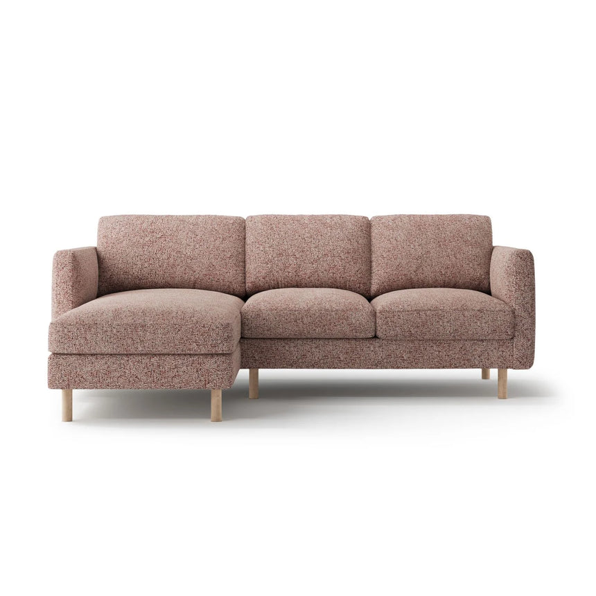 Eden 3-Sitzer Ecksofa, Linke Seite, aus Strukturierter Stoff in Pink Melange (Puente 68), 223x150 cm von Micadoni – Bild 1