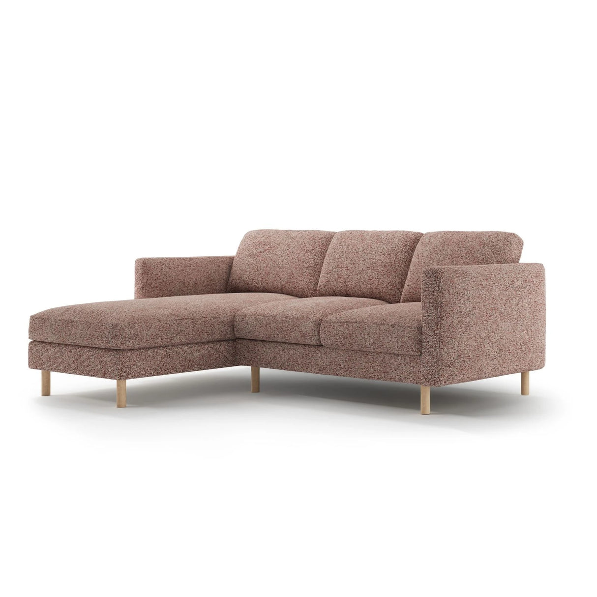Eden 3-Sitzer Ecksofa, Linke Seite, aus Strukturierter Stoff in Pink Melange (Puente 68), 223x150 cm von Micadoni – Bild 3