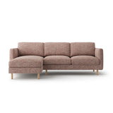 Eden 3-Sitzer Ecksofa, Linke Seite, aus Strukturierter Stoff in Pink Melange (Puente 68), 250x150 cm von Micadoni – Bild 1