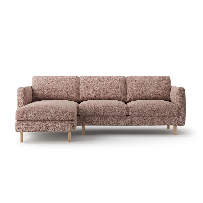 Eden 3-Sitzer Ecksofa, Linke Seite, aus Strukturierter Stoff in Pink Melange (Puente 68), 250x150 cm von Micadoni – Bild 1