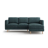 Eden 3-Sitzer Ecksofa, Rechte Seite, aus Strukturierter Stoff in Grün Blau meliert (Puente 39), 223x150 cm von Micadoni – Bild 1