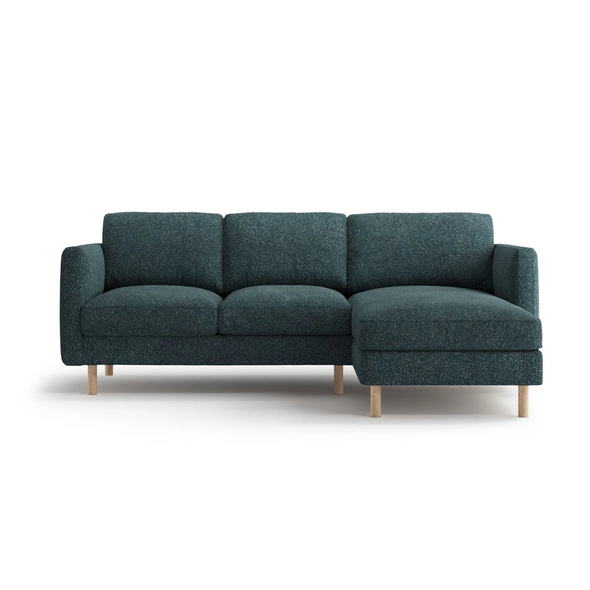 Eden 3-Sitzer Ecksofa, Rechte Seite, aus Strukturierter Stoff in Grün Blau meliert (Puente 39), 223x150 cm von Micadoni – Bild 1
