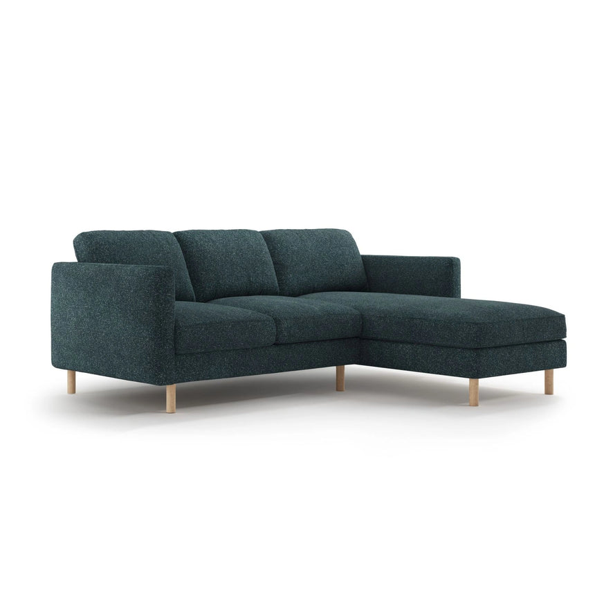 Eden 3-Sitzer Ecksofa, Rechte Seite, aus Strukturierter Stoff in Grün Blau meliert (Puente 39), 223x150 cm von Micadoni – Bild 3