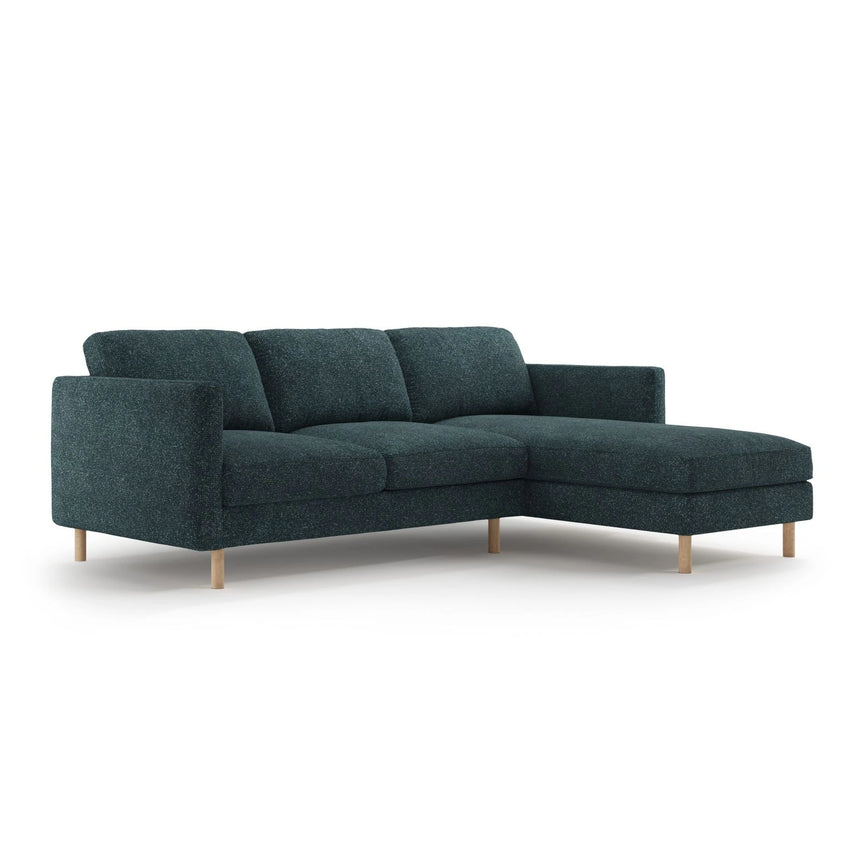 Eden 3-Sitzer Ecksofa, Rechte Seite, aus Strukturierter Stoff in Grün Blau meliert (Puente 39), 250x150 cm von Micadoni – Bild 3