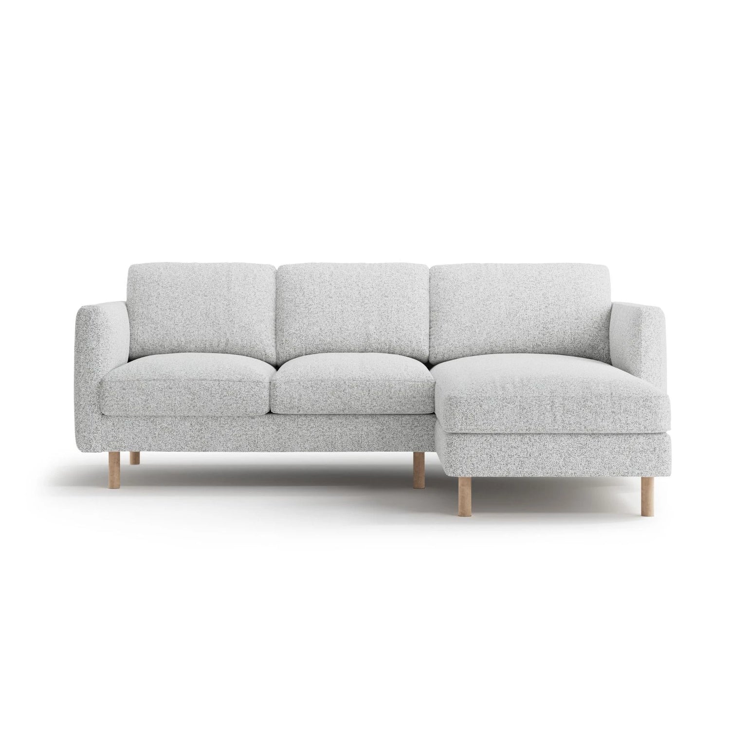 Eden 3-Sitzer Ecksofa, Rechte Seite, aus Strukturierter Stoff in Hellgrau melange (Puente 80), 223x150 cm von Micadoni – Bild 1