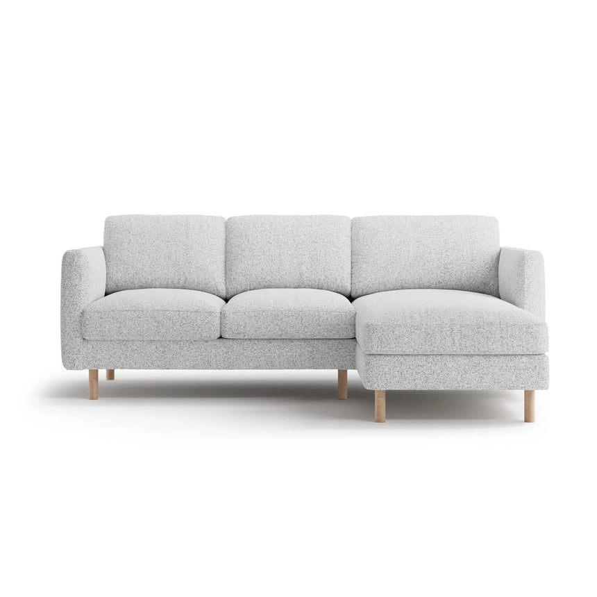 Eden 3-Sitzer Ecksofa, Rechte Seite, aus Strukturierter Stoff in Hellgrau melange (Puente 80), 223x150 cm von Micadoni – Bild 1