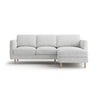 Eden 3-Sitzer Ecksofa, Rechte Seite, aus Strukturierter Stoff in Hellgrau melange (Puente 80), 223x150 cm von Micadoni – Bild 1