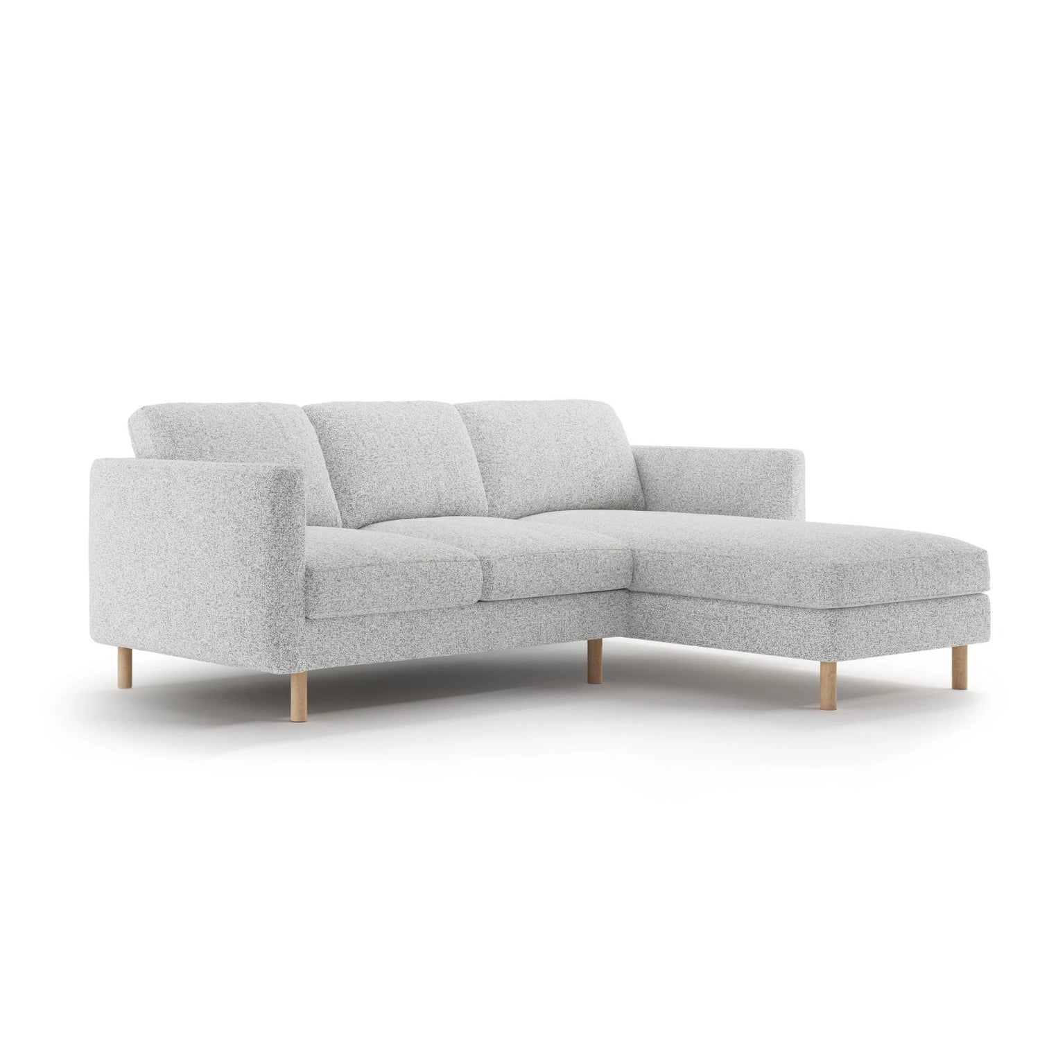 Eden 3-Sitzer Ecksofa, Rechte Seite, aus Strukturierter Stoff in Hellgrau melange (Puente 80), 223x150 cm von Micadoni – Bild 3