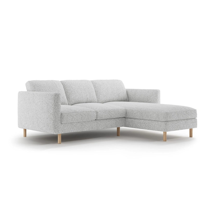 Eden 3-Sitzer Ecksofa, Rechte Seite, aus Strukturierter Stoff in Hellgrau melange (Puente 80), 223x150 cm von Micadoni – Bild 3