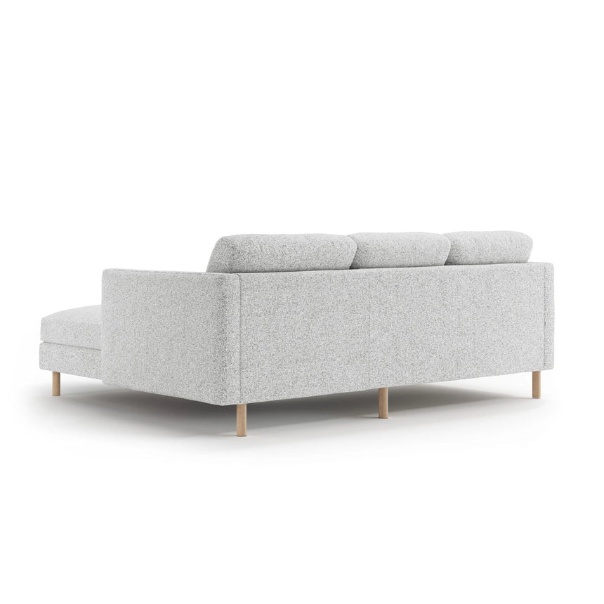 Eden 3-Sitzer Ecksofa, Rechte Seite, aus Strukturierter Stoff in Hellgrau melange (Puente 80), 223x150 cm von Micadoni – Bild 4