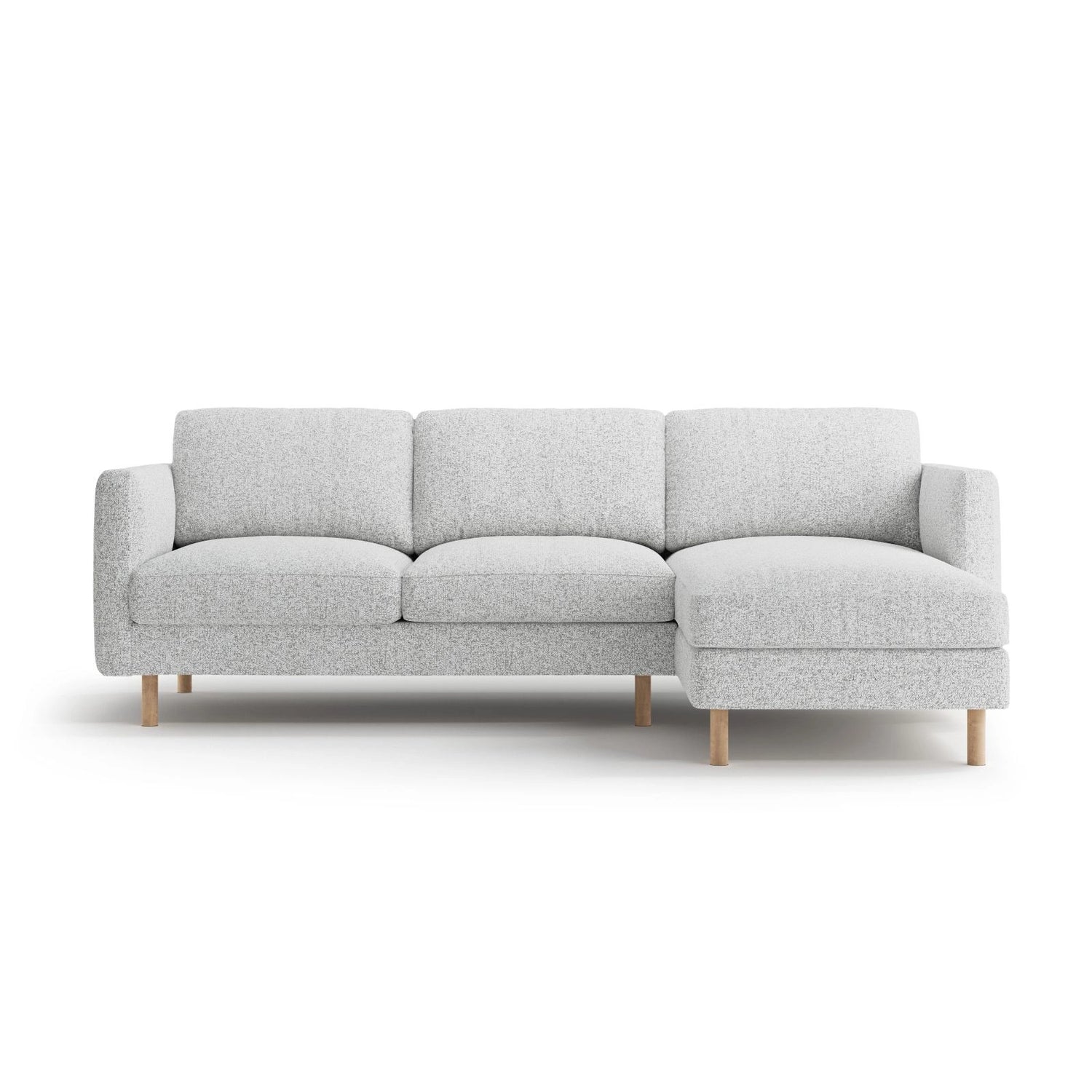 Eden 3-Sitzer Ecksofa, Rechte Seite, aus Strukturierter Stoff in Hellgrau melange (Puente 80), 250x150 cm von Micadoni – Bild 1