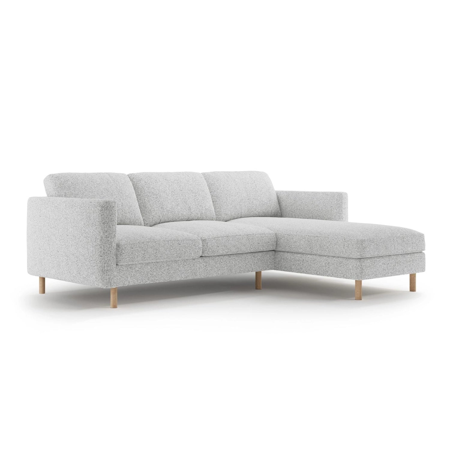 Eden 3-Sitzer Ecksofa, Rechte Seite, aus Strukturierter Stoff in Hellgrau melange (Puente 80), 250x150 cm von Micadoni – Bild 3
