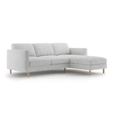 Eden 3-Sitzer Ecksofa, Rechte Seite, aus Strukturierter Stoff in Hellgrau melange (Puente 80), 250x150 cm von Micadoni – Bild 3