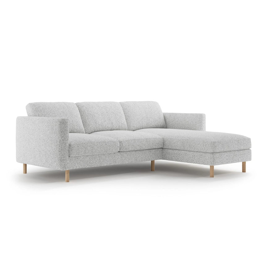 Eden 3-Sitzer Ecksofa, Rechte Seite, aus Strukturierter Stoff in Hellgrau melange (Puente 80), 250x150 cm von Micadoni – Bild 3