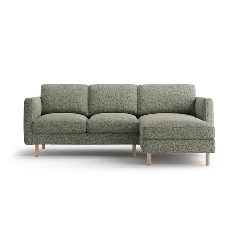 Eden 3-Sitzer Ecksofa, Rechte Seite, aus Strukturierter Stoff in Moosgrün meliert (Puente 33), 223x150 cm von Micadoni – Bild 1