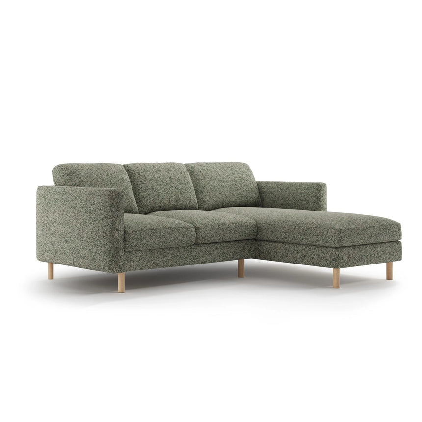 Eden 3-Sitzer Ecksofa, Rechte Seite, aus Strukturierter Stoff in Moosgrün meliert (Puente 33), 223x150 cm von Micadoni – Bild 3