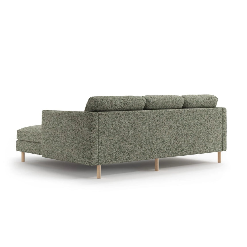 Eden 3-Sitzer Ecksofa, Rechte Seite, aus Strukturierter Stoff in Moosgrün meliert (Puente 33), 223x150 cm von Micadoni – Bild 4