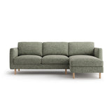 Eden 3-Sitzer Ecksofa, Rechte Seite, aus Strukturierter Stoff in Moosgrün meliert (Puente 33), 250x150 cm von Micadoni – Bild 1