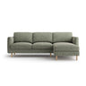 Eden 3-Sitzer Ecksofa, Rechte Seite, aus Strukturierter Stoff in Moosgrün meliert (Puente 33), 250x150 cm von Micadoni – Bild 1