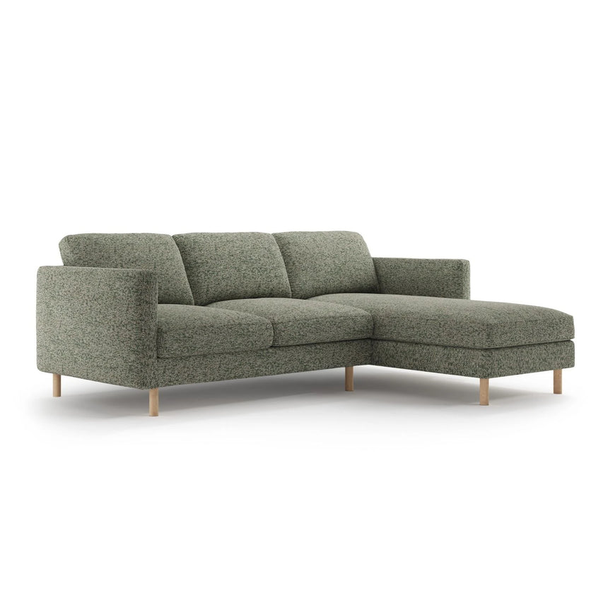 Eden 3-Sitzer Ecksofa, Rechte Seite, aus Strukturierter Stoff in Moosgrün meliert (Puente 33), 250x150 cm von Micadoni – Bild 3